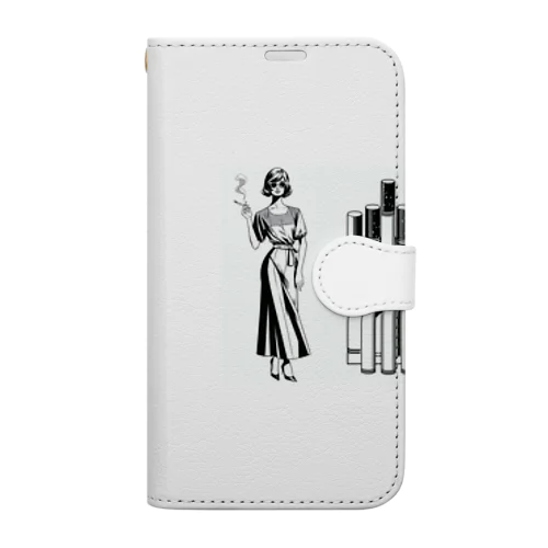 美女とタバコ Book-Style Smartphone Case