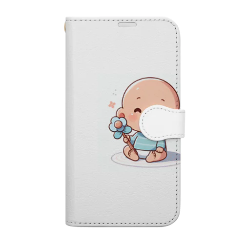 可愛らしい赤ちゃん、笑顔🎵 Book-Style Smartphone Case