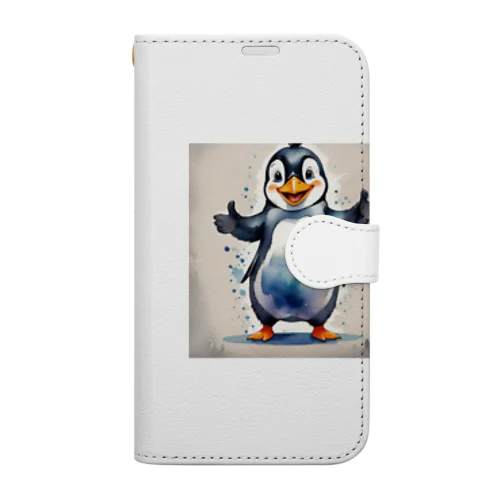 陽気なペンギンがスマイル！ Book-Style Smartphone Case