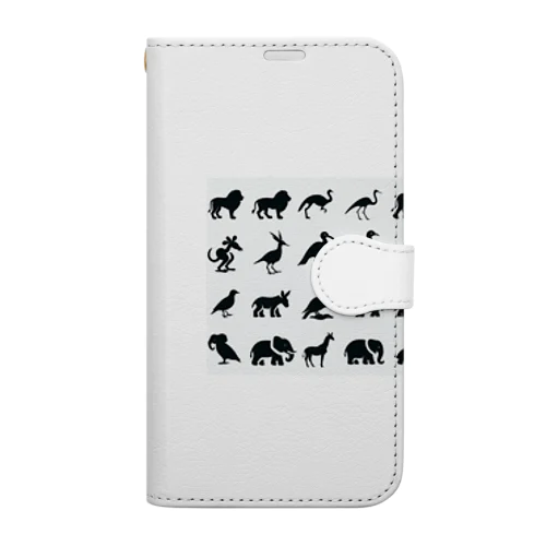 可愛い動物たちの影 Book-Style Smartphone Case