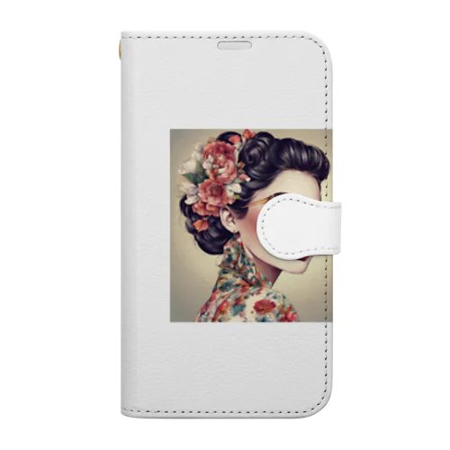 美女と花 Book-Style Smartphone Case