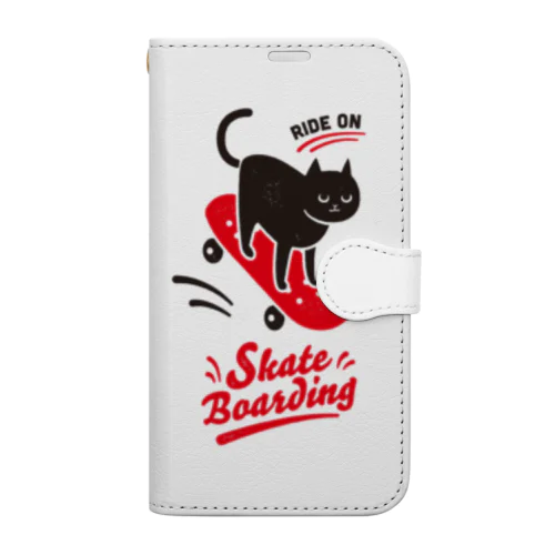 スケボーねこ Book-Style Smartphone Case