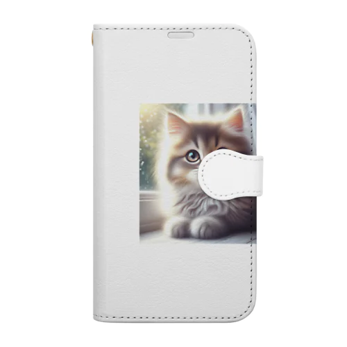 子猫のキャラクターグッズです。 Book-Style Smartphone Case