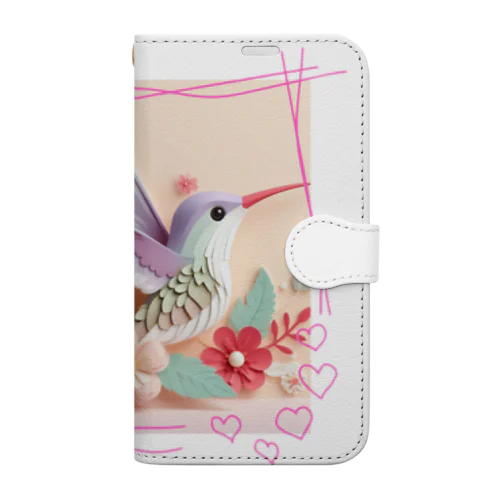 パステルカラーのハチドリ💞 Book-Style Smartphone Case