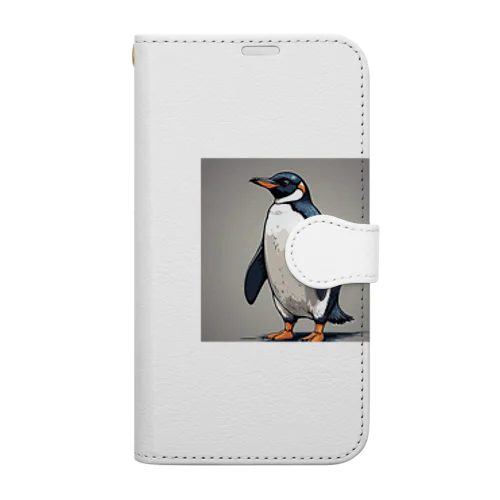 ペンギンのイラストグッズ 手帳型スマホケース