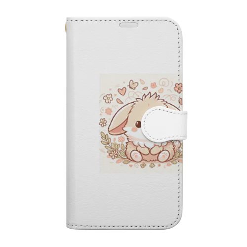 かわいいうさぎのキャラクターグッズです 手帳型スマホケース