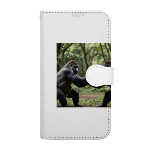 仲間意識満載のかわいいゴリラたち🦍  Book-Style Smartphone Case