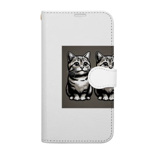 双子座の猫 Book-Style Smartphone Case