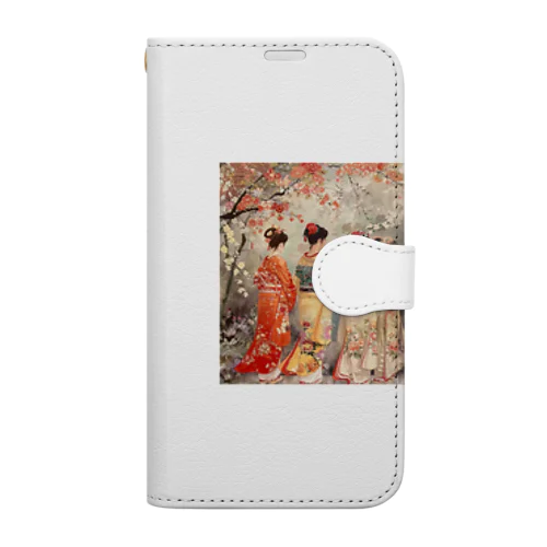 優雅な花見桜の花満開　なでしこ1478 Book-Style Smartphone Case