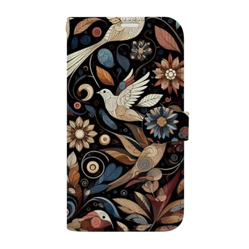 花と鳥1 Book-Style Smartphone Case