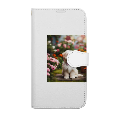 はなを見るわんちゃんー Book-Style Smartphone Case