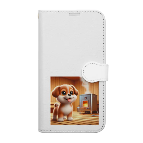 可愛い子犬がサウナでととのう Book-Style Smartphone Case