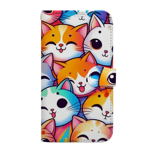 ニャンとも猫まみれスマホケース【その１】 Book-Style Smartphone Case