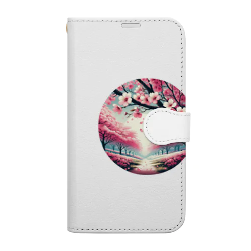 桜と季節感 Book-Style Smartphone Case