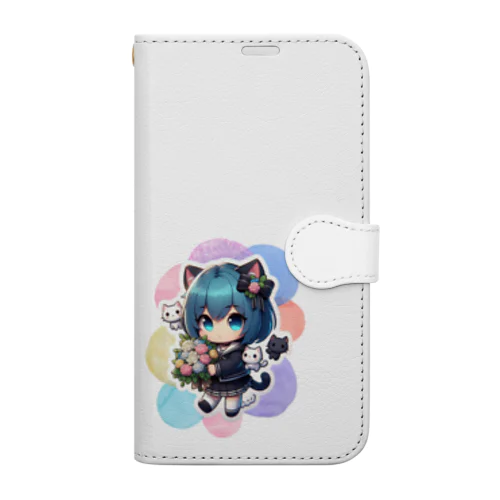 猫耳少女と猫たち Book-Style Smartphone Case