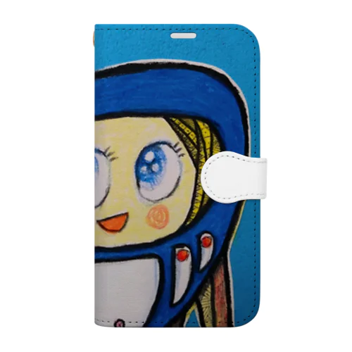 【ザビちゃん】【原画肉筆】青だるま Book-Style Smartphone Case