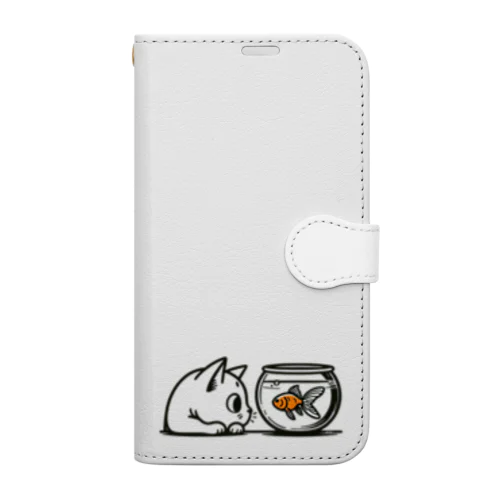 猫と金魚 Book-Style Smartphone Case