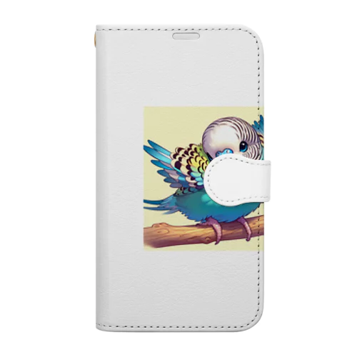 可愛いセキセイインコのグッズ Book-Style Smartphone Case