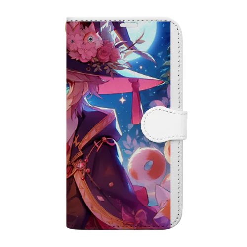 可愛いネコ魔女 Book-Style Smartphone Case