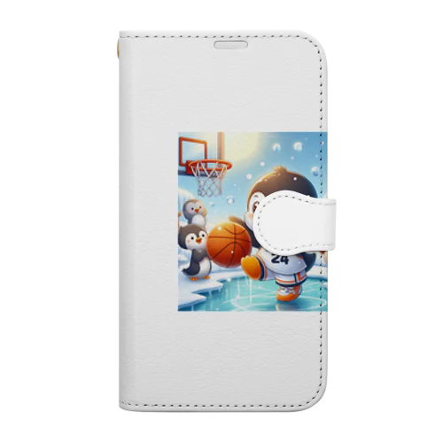 ペンギン！バスケに挑戦！ Book-Style Smartphone Case