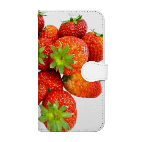 いちごがいっぱい🍓 手帳型スマホケース