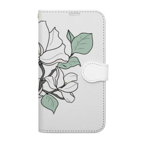 気高く咲くマグノリアの花 Book-Style Smartphone Case