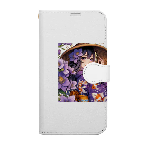 夏と浴衣と麦わらと Book-Style Smartphone Case