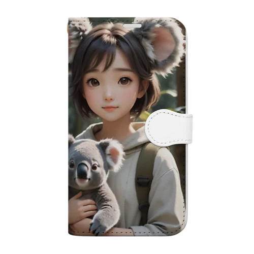 動物占いキャラクター<コアラ> Book-Style Smartphone Case