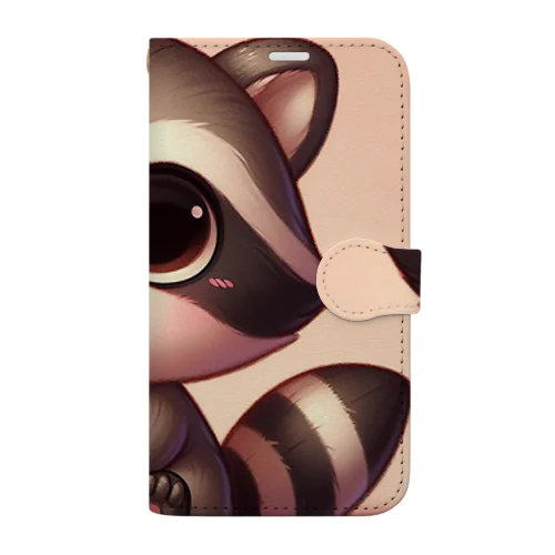 デフォルメアライグマグッズ Book-Style Smartphone Case