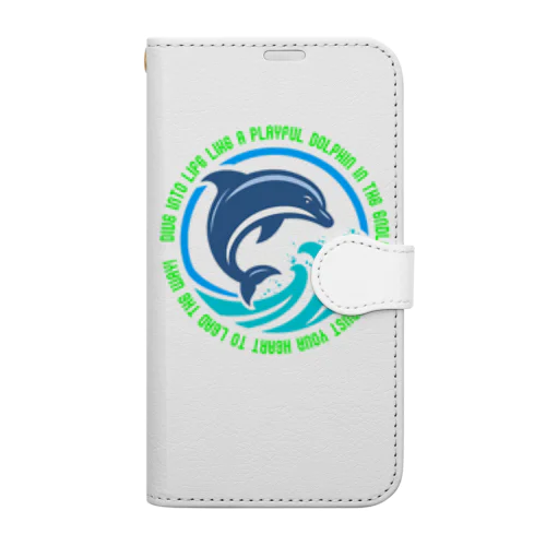 自由なイルカのように人生を泳ごう!心のままに2 Book-Style Smartphone Case