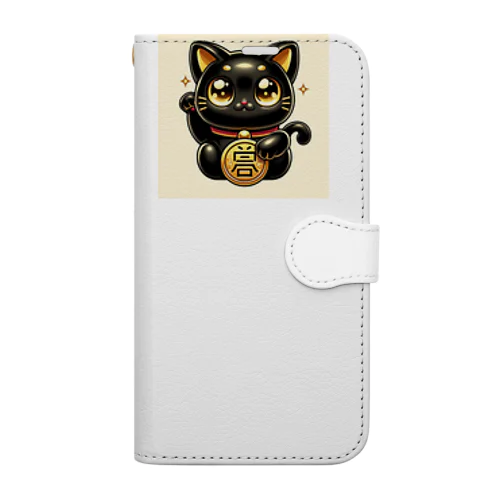 招福招き黒猫 Book-Style Smartphone Case