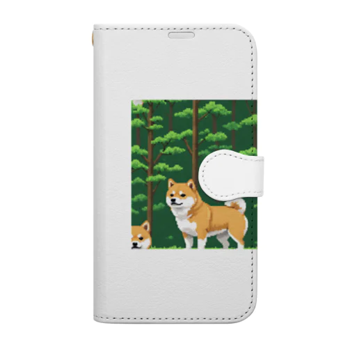 ドット絵の柴犬 Book-Style Smartphone Case