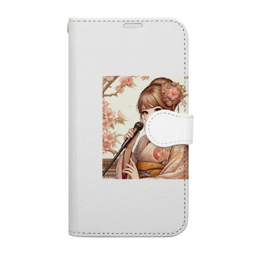 桜と新人歌手と　 Book-Style Smartphone Case