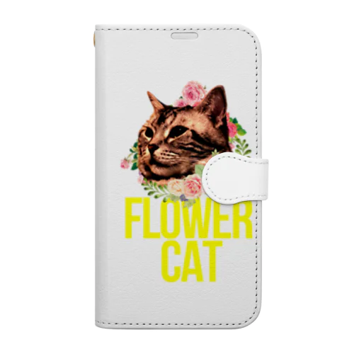 フラワーキャットのドラ猫ちゃん Book-Style Smartphone Case