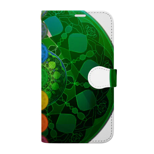 宇宙曼荼羅　緑の奇跡 Book-Style Smartphone Case