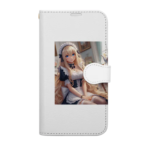 メイドさん　3Dアニメーション　美少女　漫画　アニメ Book-Style Smartphone Case