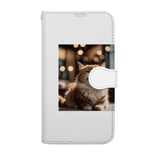 くしゃみをしている猫 Book-Style Smartphone Case