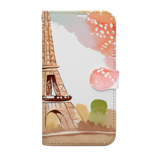 paris spring 手帳型スマホケース