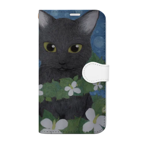 黒猫とドクダミ Book-Style Smartphone Case