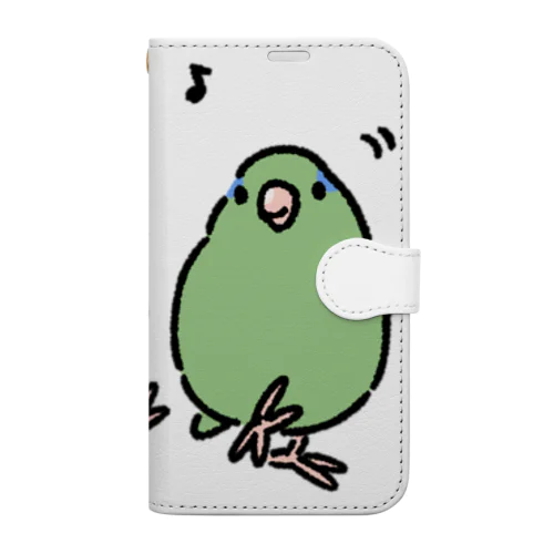 文鳥とマメルリハインコ Book-Style Smartphone Case