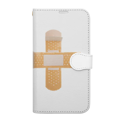 絆創膏 実写 (クロス) Book-Style Smartphone Case