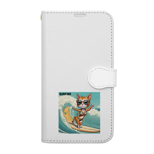 SURFING猫（女の子バージョン） Book-Style Smartphone Case