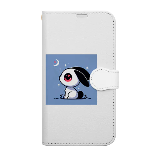 ハートうさぎさんと夜空 Book-Style Smartphone Case