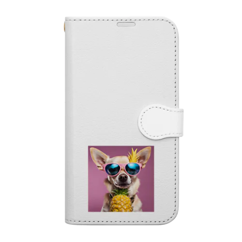 イケてるパイナップル犬 Book-Style Smartphone Case