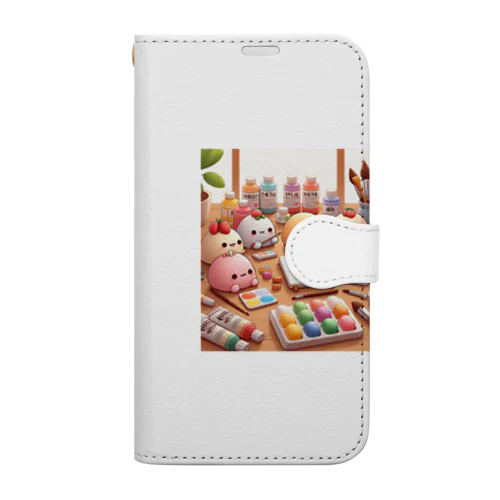 絵を描くイクラちゃん Book-Style Smartphone Case