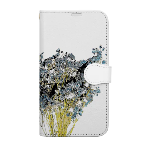 水色カスミソウ Book-Style Smartphone Case