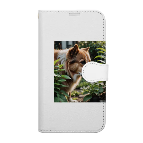 草と犬 Book-Style Smartphone Case