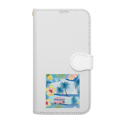 ハイビスカスとトロリー Book-Style Smartphone Case