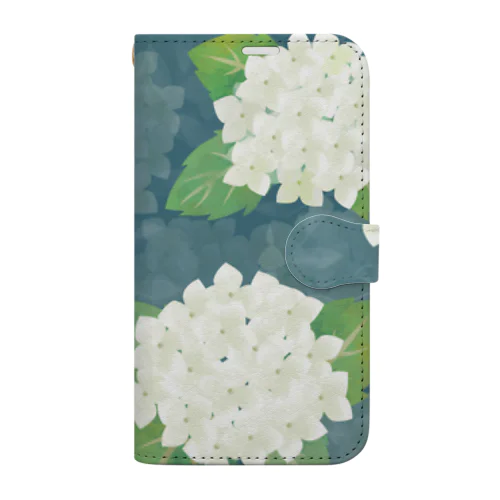 紫陽花（手帳型スマホケース） Book-Style Smartphone Case