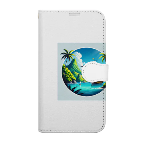 カリブ海と船 Book-Style Smartphone Case